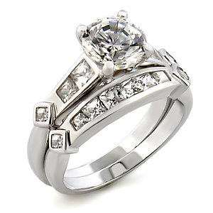 8mm Round CZ Wedding Set (SGRS030)