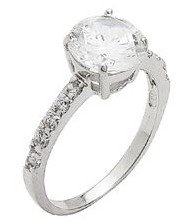 8mm Round CZ Solitaire Ring (SGRW457)