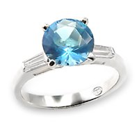 Aqua Blue Solitaire Ring (A6X065)