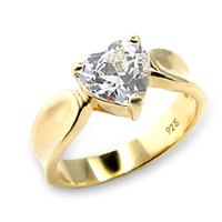 CZ Solitaire Heart Ring (A6X083)