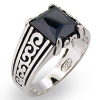 Mens or Ladies Onyx CZ Ring (A31406)