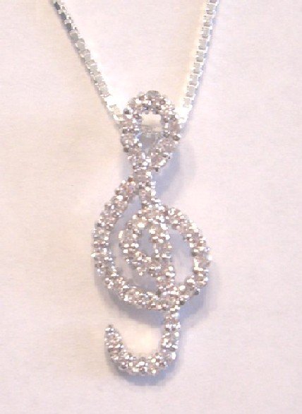 Music G Cleff CZ Necklace (PCH-3022)