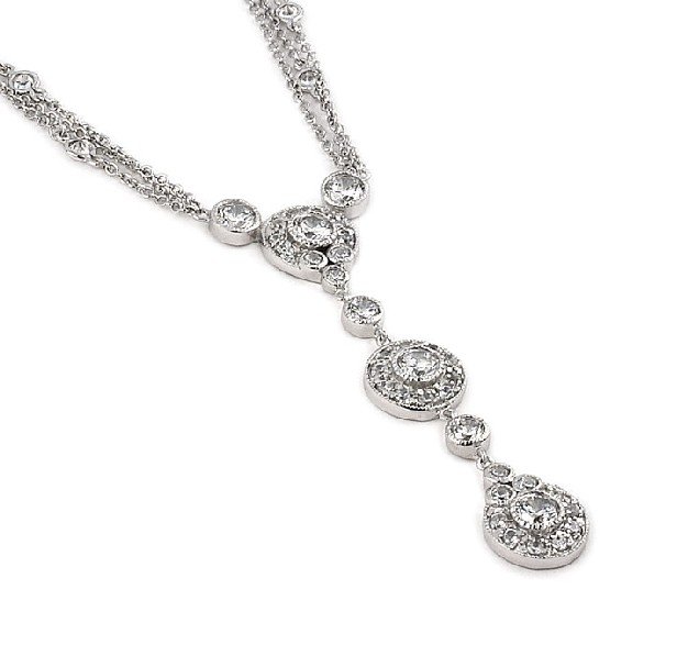 Elegant Dangling Round Necklace (SPCZ585)