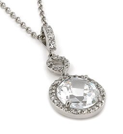 Dangling Round CZ Necklace (SPCZ624)