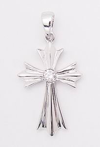 CZ Cross Pendant (SLV-PCZ059)