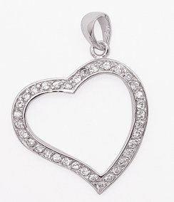 CZ Heart Pendant (SPCZ221)
