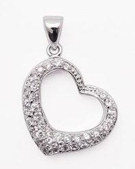 Small Pave CZ Heart Pendant (SPCZ205)
