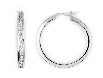 30mm CZ Hoop Earrings (SECZ568)