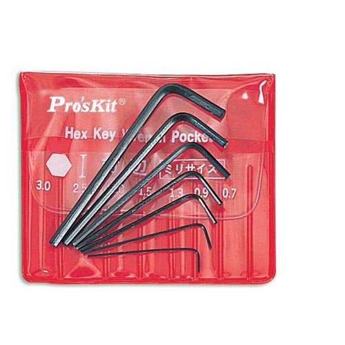 Pro's Kit 8PK-022 Hex Allen Key Wrench 0.7 0.9 1.3 1.5 2 2.5 3 mm
