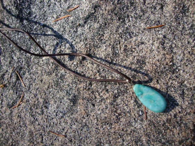 Stone Pendant with Leather Chain