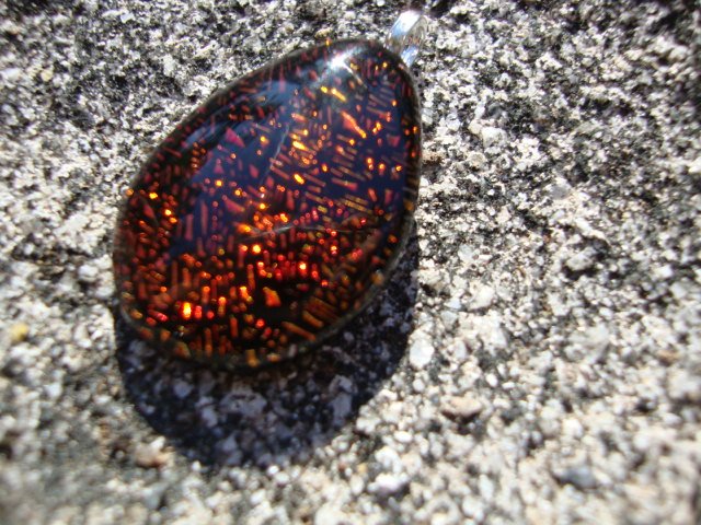 Red Teardrop Glass Pendant