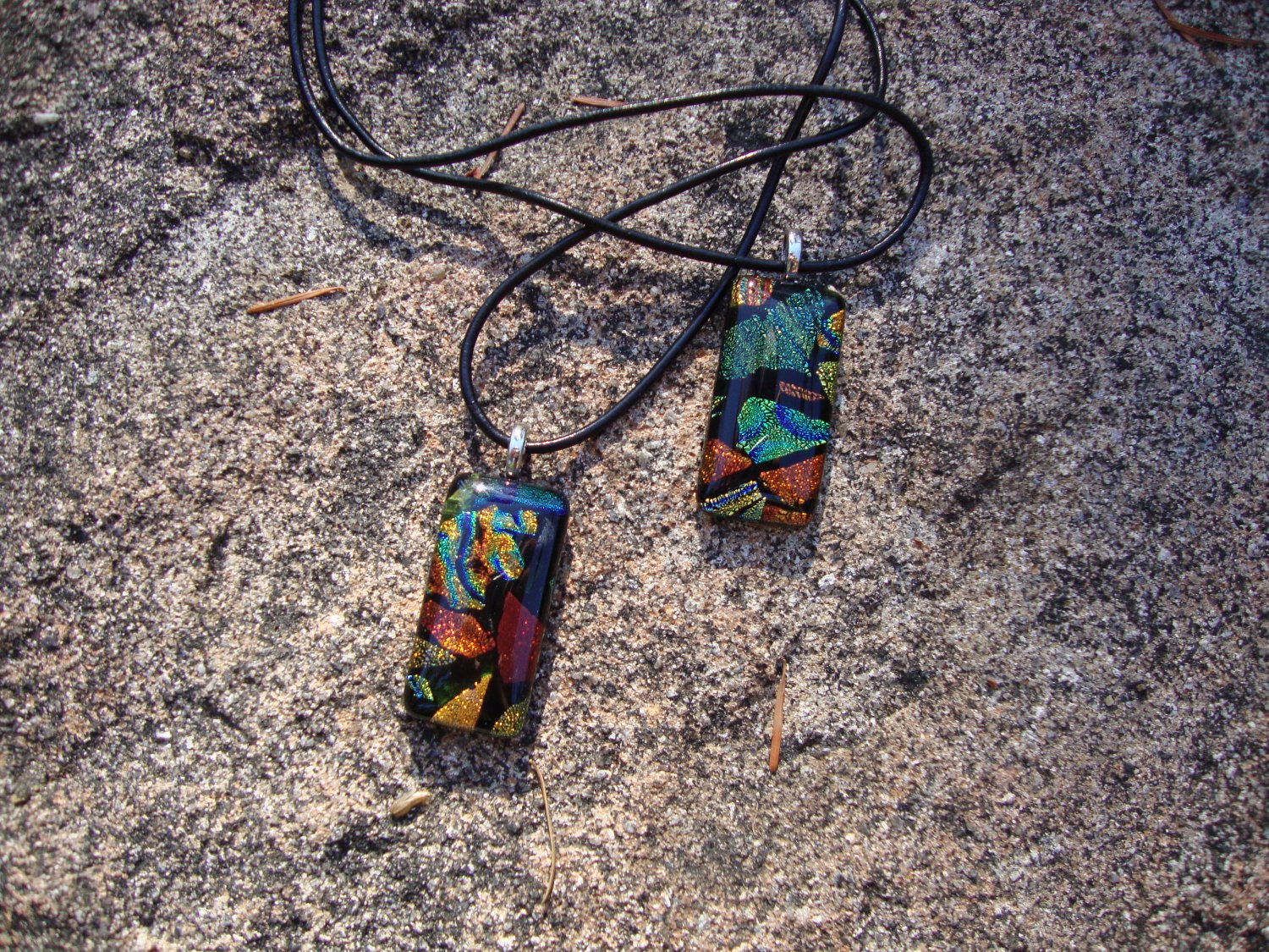 Dichroic Glass Orange Pendant