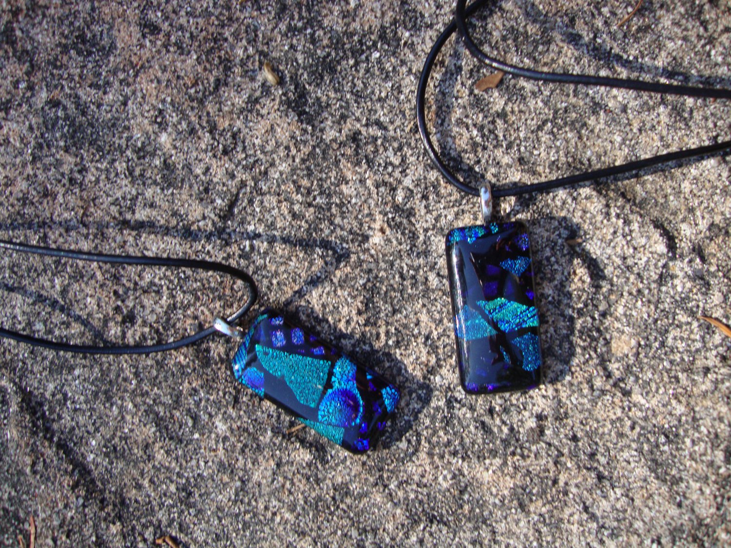 Dichroic Glass Blue Pendant