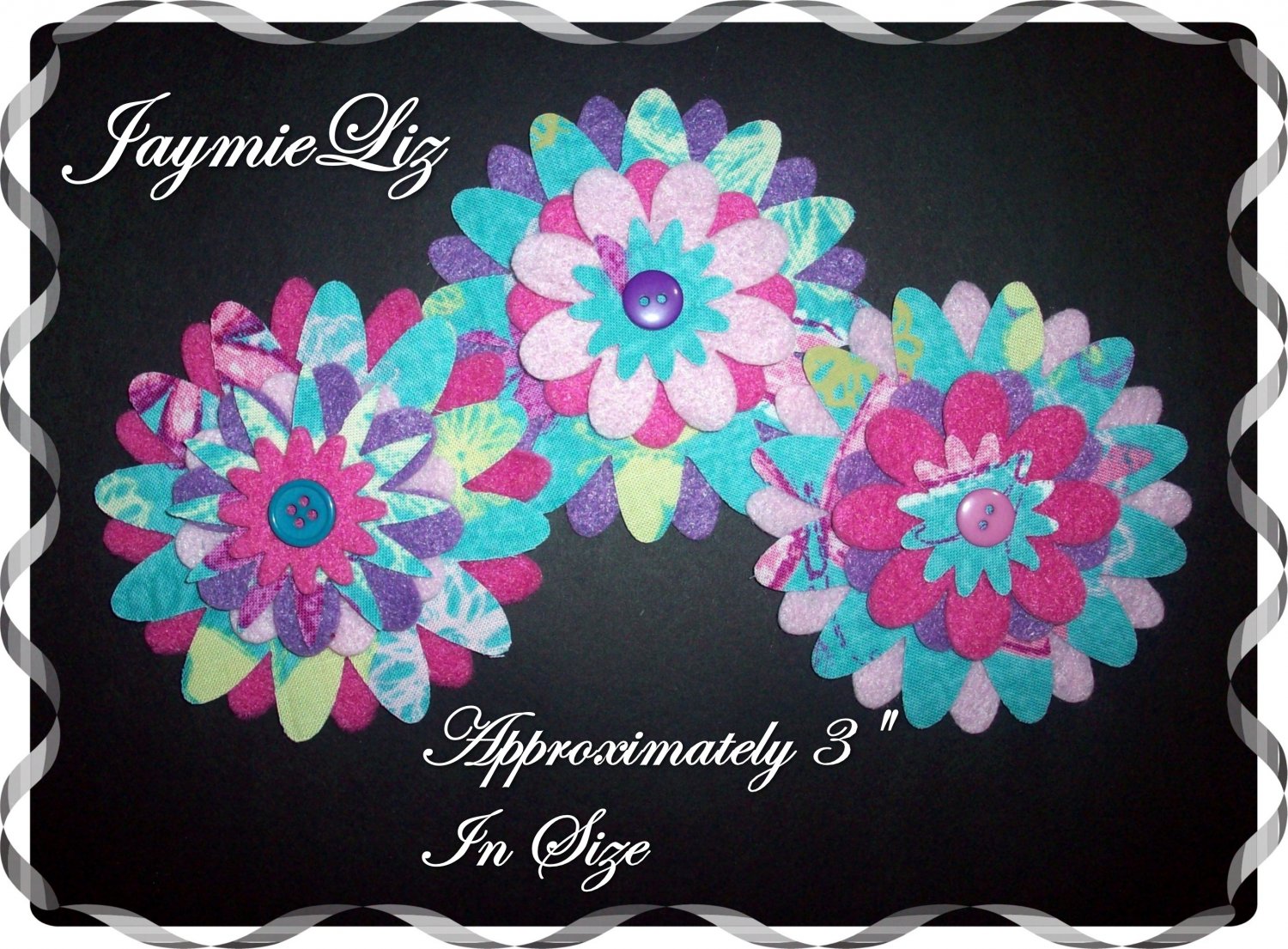 Handmade Fabric Flowers Set of Four FREE SHIPPING