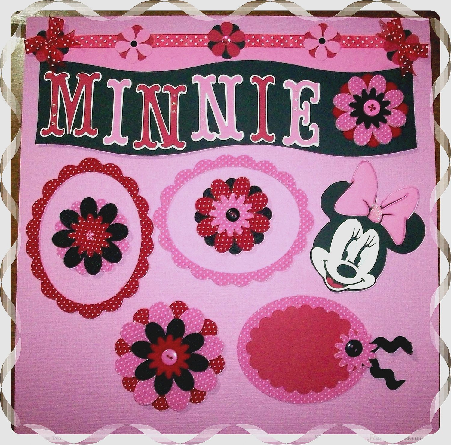 Handmade Scrapbooking Embellishments Minnie Mouse Theme