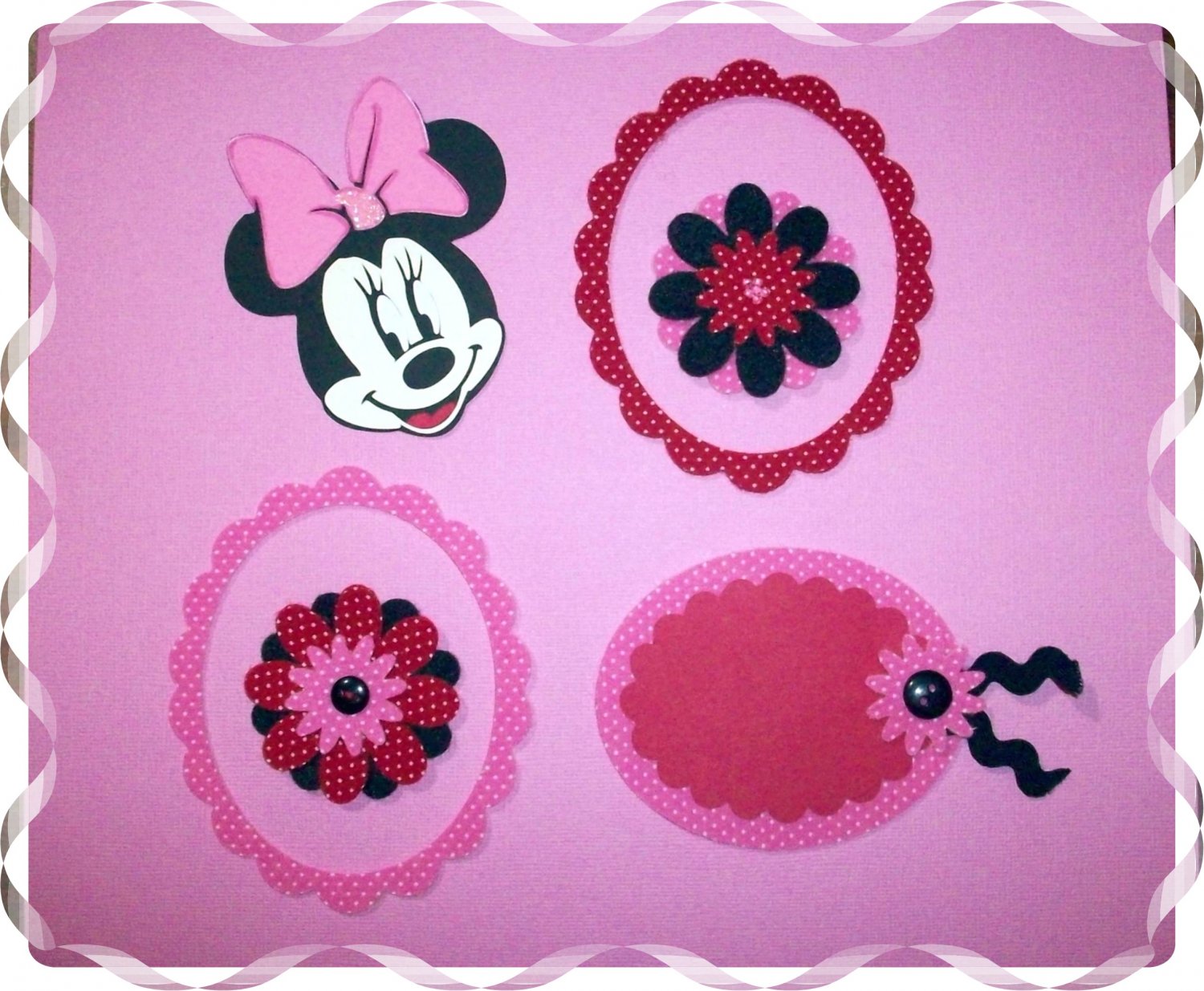 Handmade Scrapbooking Embellishments Minnie Mouse Theme