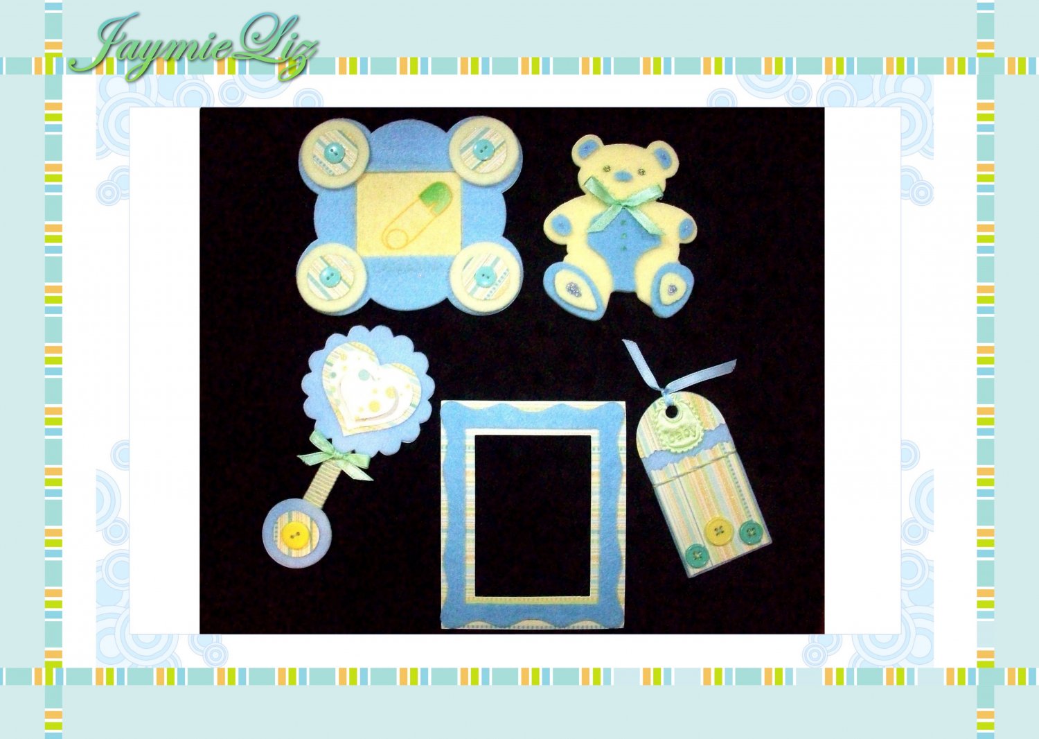 Handmade Scrapbooking Embellishments Baby Boy Theme FREE SHIPPING