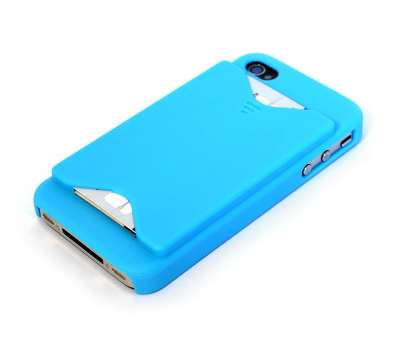 iPhone 4S Credit Card Case - Cerulean Blue
