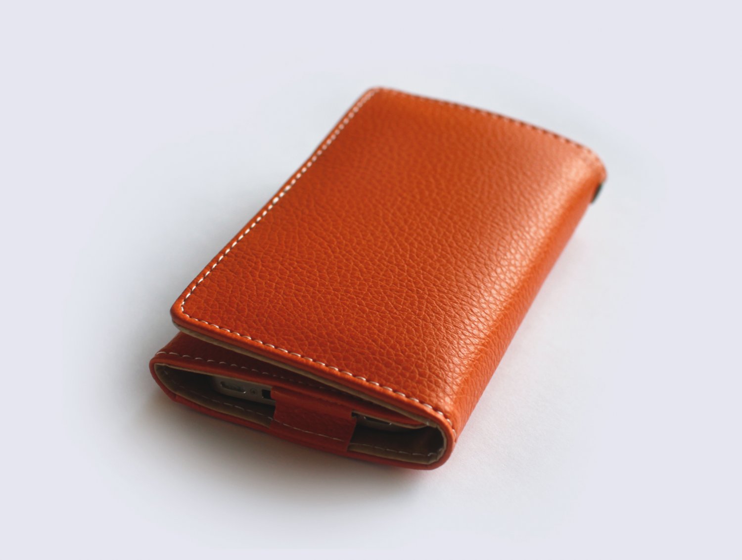 iPhone Leather Wallet - Orange