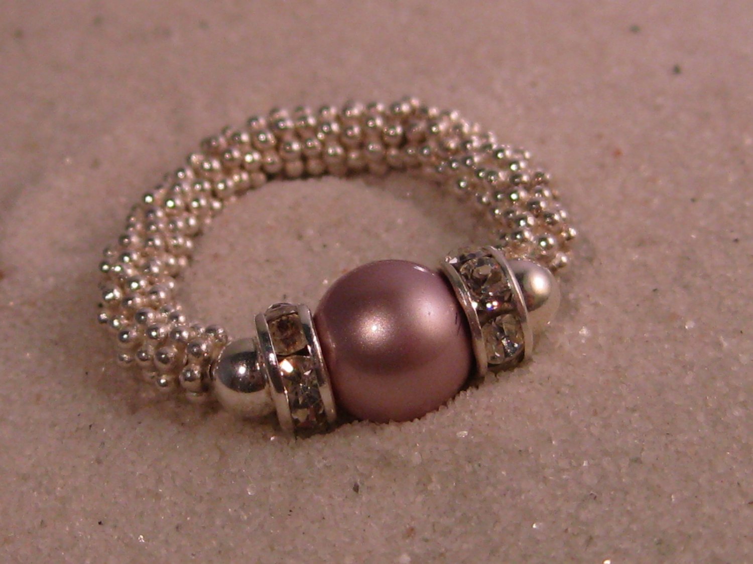 Pink Swarovski Pearl Stretch Ring