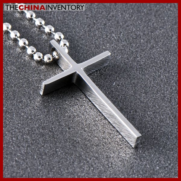 STAINLESS STEEL THIN CROSS PENDANT NECKLACE P0353