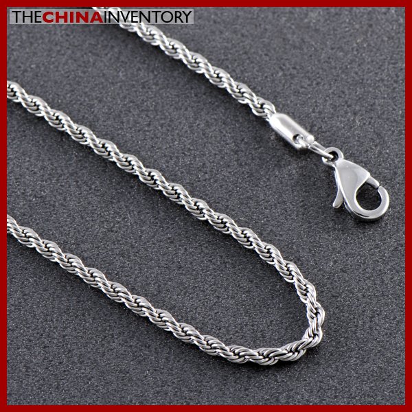 18"" STAINLESS STEEL TWISTED CHAIN NECKLACE N0712