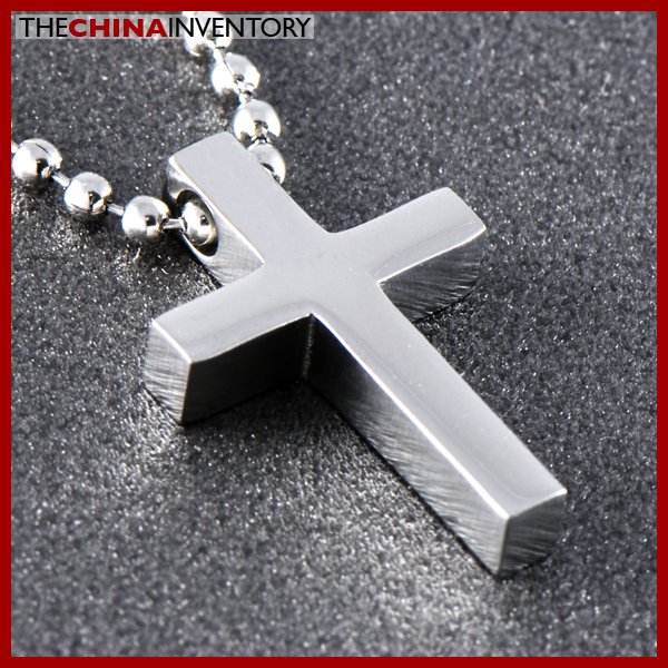 STAINLESS STEEL SMALL CROSS PENDANT NECKLACE P0354