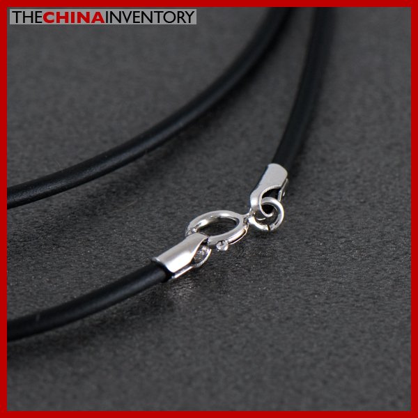 1MM STERLING SILVER CLASP BLACK CORD NECKLACE SIL1602A