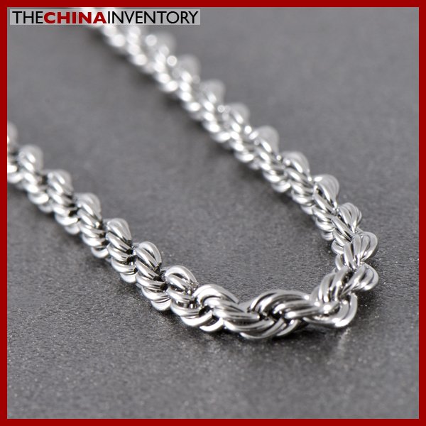 16"" STAINLESS STEEL TWISTED ROPE CHAIN NECKLACE N0902