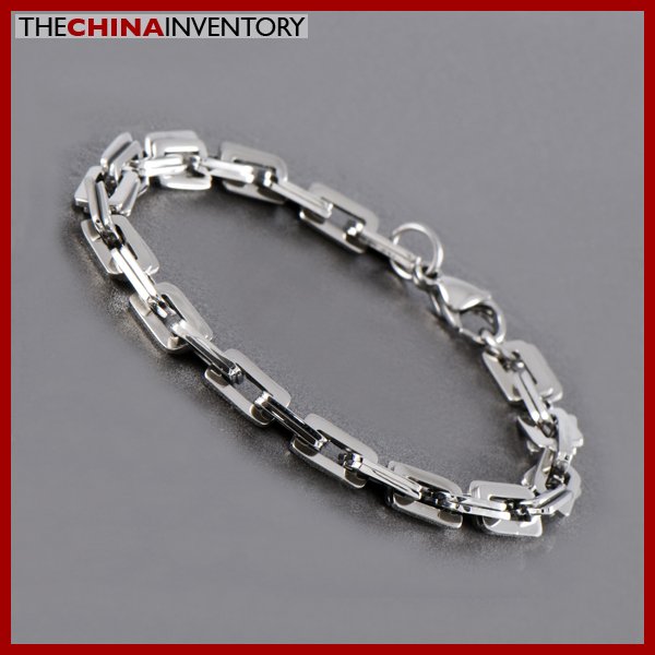 9"" STAINLESS STEEL RECTANGULAR CHAIN BRACELET B1001B