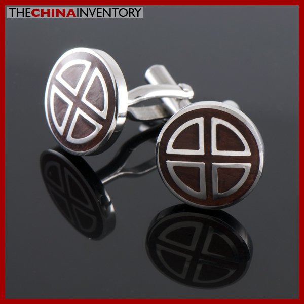 STAINLESS STEEL REDWOOD CUFFLINKS CUFF LINKS C1505