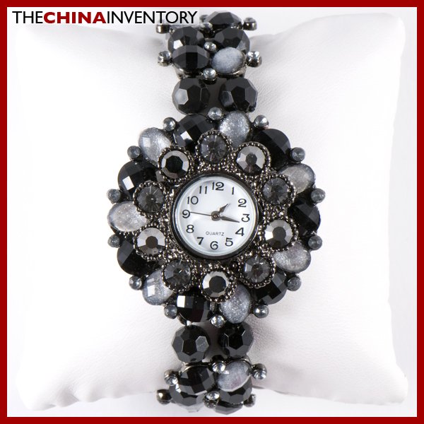 WOMEN'S IMITATE CRYSTAL FLOWER CUFF BANGLE W0130B