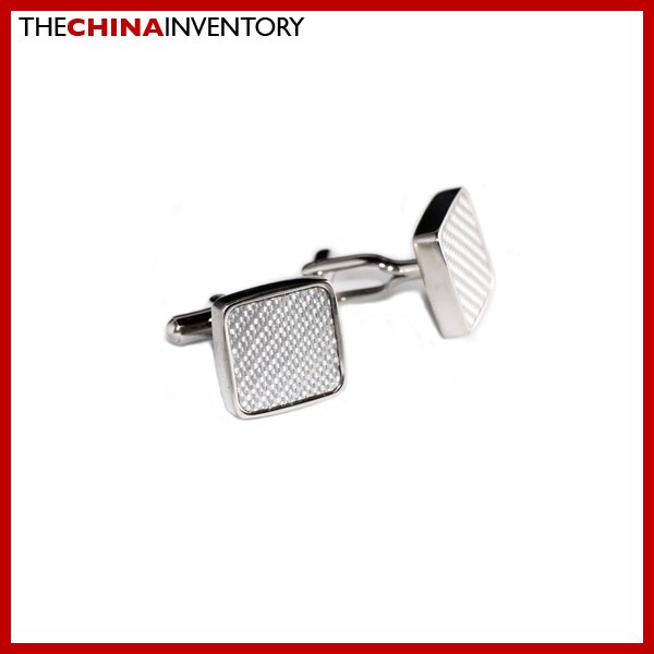 STAINLESS STEEL WHITE CARBON FIBER CUFFLINKS CUFF LINKS