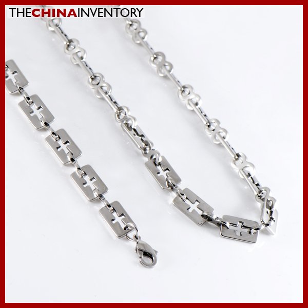 22"" STAINLESS STEEL CROSS TAG NECKLACE FOR MEN N1209
