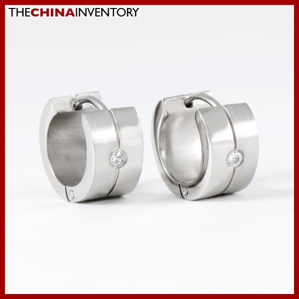 MEN'S STAINLESS STEEL CZ HUGGIE HOOP EARRINGS E0904
