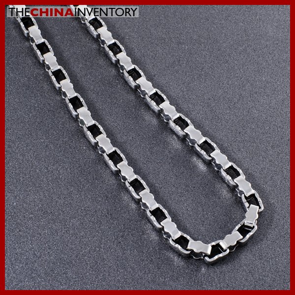 22"" STAINLESS STEEL DESIGNER BOX CHAIN NECKLACE N0504