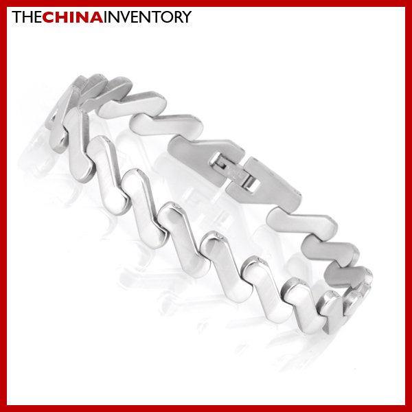 10MM 8.5"" STAINLESS STEEL SLANTED LINK BRACELET B1810