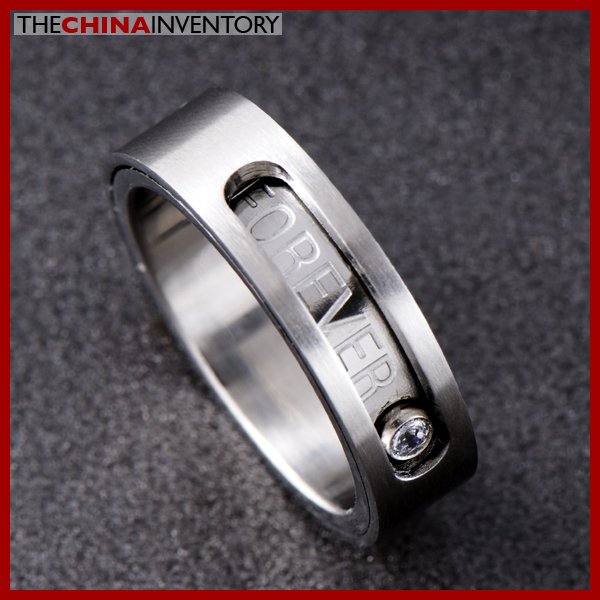 SIZE 6 STAINLESS STEEL LOVE BAND RING R0704B