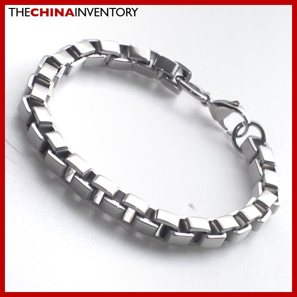 8MM 8.5"" STAINLESS STEEL THICK BOX CHAIN BRACELET B1816