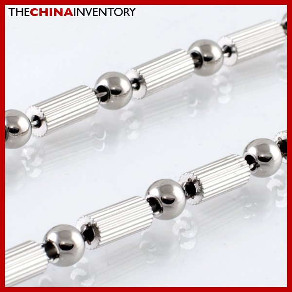 22"" 6MM STAINLESS STEEL BAMBOO BALL NECKLACE N2103