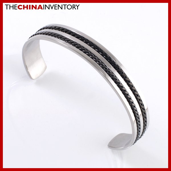 7 1/2"" STAINLESS STEEL DOUBLE CURB CHAIN BANGLE B2108B