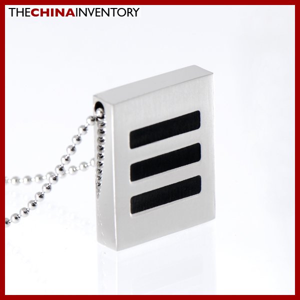 STAINLESS STEEL STRIPS TAG PENDANT NECKLACE P1118