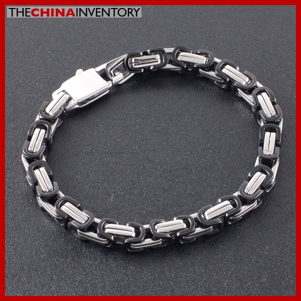 8.5"" STAINLESS STEEL BYZANTINE CHAIN BRACELET B2609