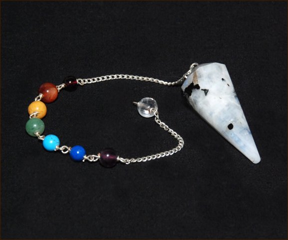 Rainbow Moonstone Chakra Pendulum