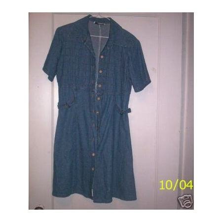 Denim dress-short sleeve button down casual size 10