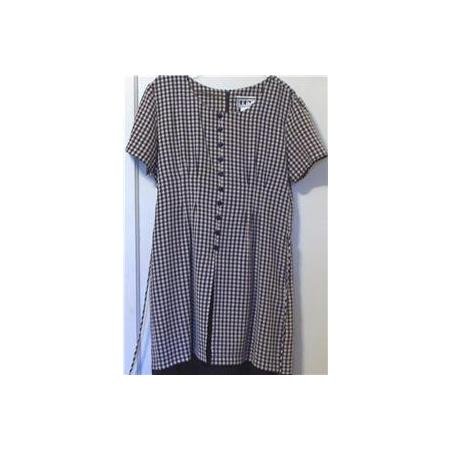 Navy Blue/Cream plaid layer look dress~sz 9