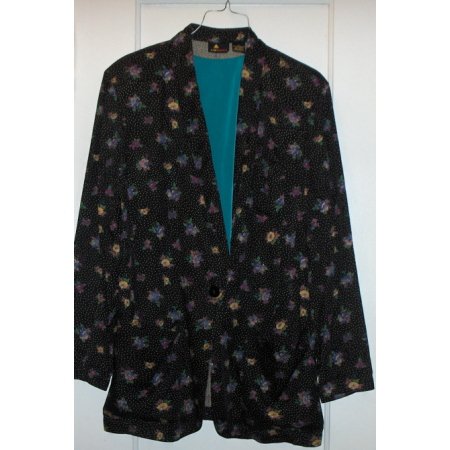 LizSport blazer Black/Floral w/ shell top sz SMALL