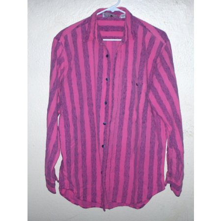 Bright PINK button down long sleeve casual shirt-medium