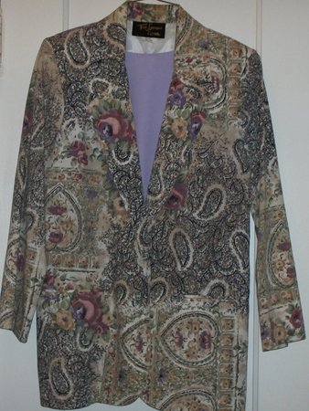 Lavender-Lilac Paisley blazer w/ matching shell 8-10?