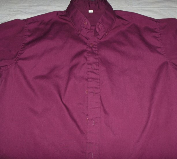 Burgundy button down casual-uniform shirt size large